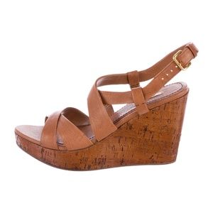 Miu Miu Leather Wedge Sandals 36